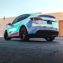 Gloss White Chrome Car Wrap