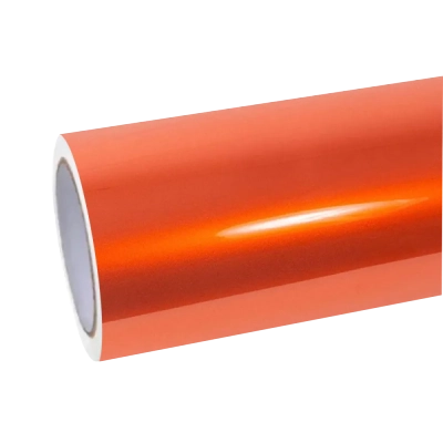 Gloss Metallic Fiery Orange Car Vinyl Wrap PET  01