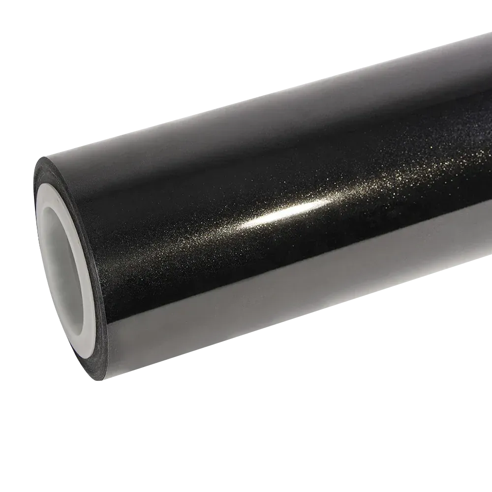 gloss glitter dark grey car wrap
