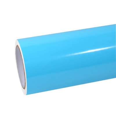 Gloss Light Sky Blue Car Vinyl Wrap PET 01