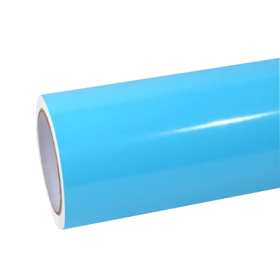 Gloss Light Sky Blue Car Vinyl Wrap PET 01