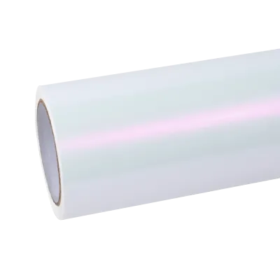 Gloss Metallic Chameleon Pearl Pink White Car Vinyl Wrap Sale 01