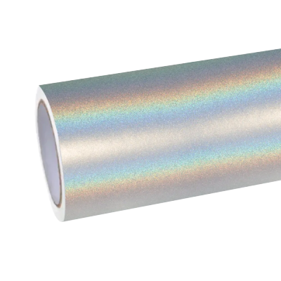Matte Metallic Rainbow Laser White Car Vinyl Wrap PET 01