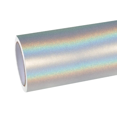 Matte Metallic Rainbow Laser White Car Vinyl Wrap PET 01