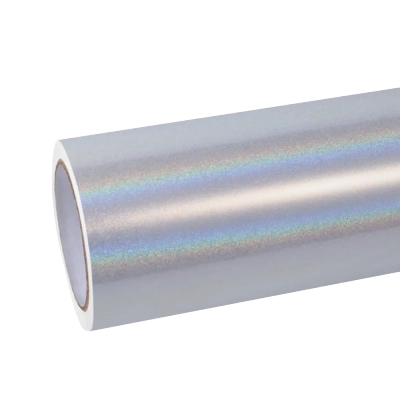 Gloss Metallic Rainbow Laser White Car Vinyl Wrap 01