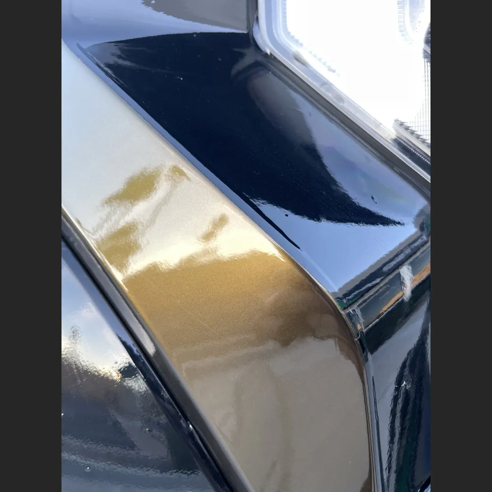 Gloss Metallic Black Gold Car Vinyl Wrap06