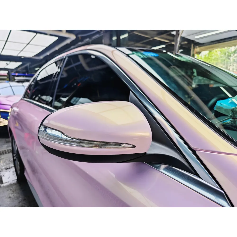 Gloss Metallic Glazed Gold Pink Car Vinyl Wrap