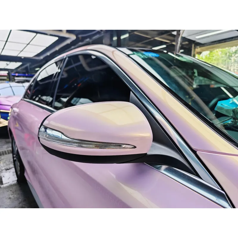 Gloss Metallic Glazed Gold Pink Car Vinyl Wrap