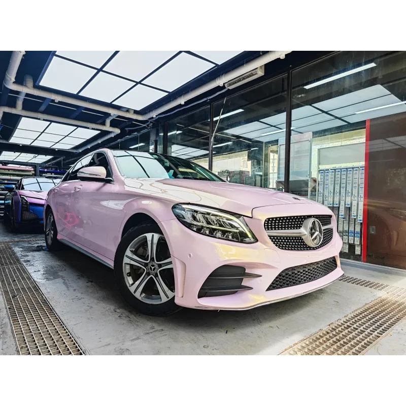 Gloss Metallic Glazed Gold Pink Car Vinyl Wrap