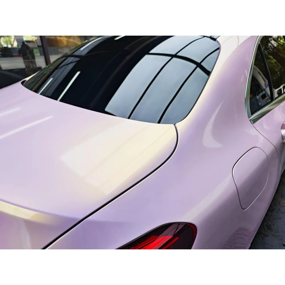 Gloss Metallic Glazed Gold Pink Car Vinyl Wrap