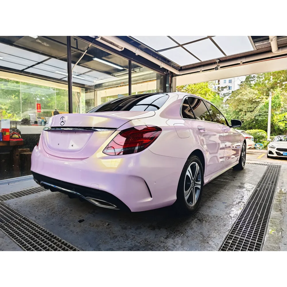 Gloss Metallic Glazed Gold Pink Car Vinyl Wrap
