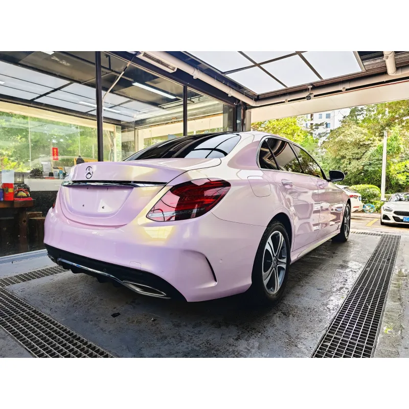 Gloss Metallic Glazed Gold Pink Car Vinyl Wrap
