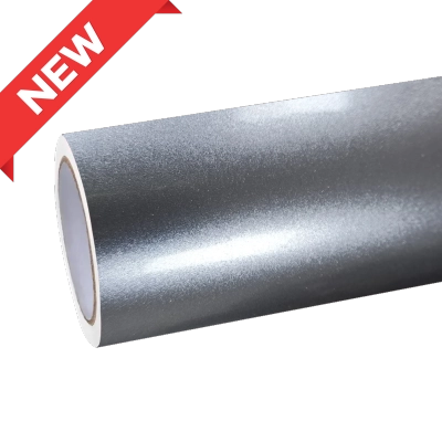 Gloss Metallic Fleuret Silver Car Vinyl Wrap 01