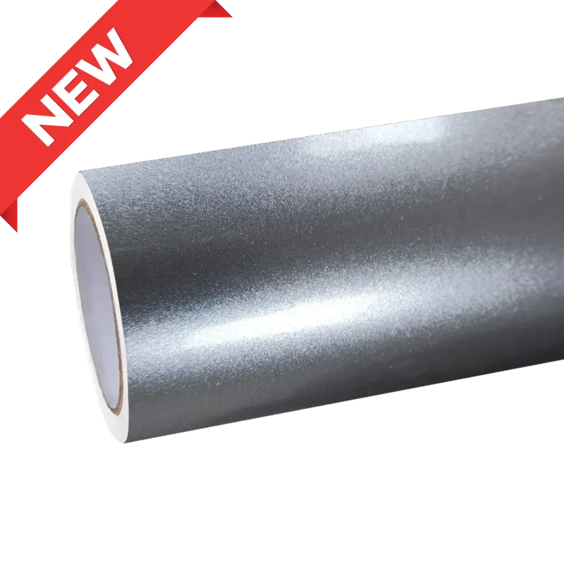 Gloss Metallic Fleuret Silver Car Vinyl Wrap