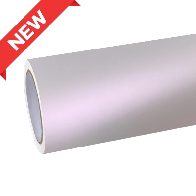 Matte Metallic Chameleon Light Pink White Car Vinyl Wrap 01