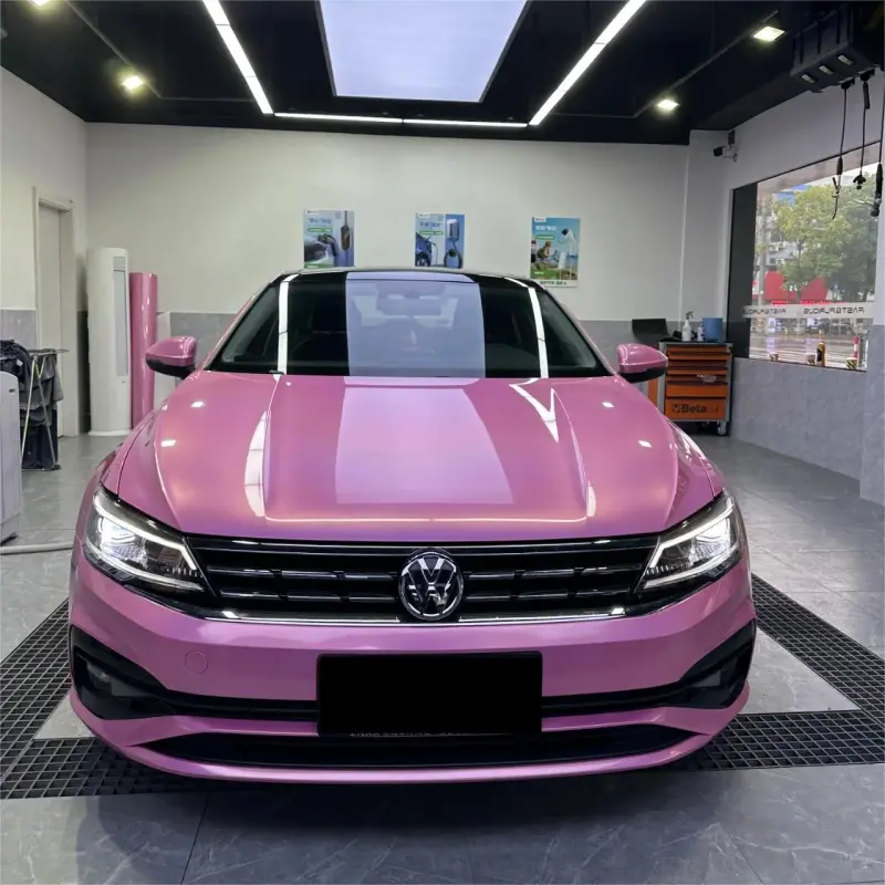 Best Gloss Rainbow Pink Car Wrap