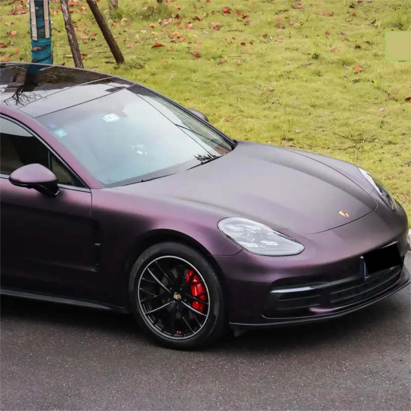 Matte Black Purple Vinyl Wrap