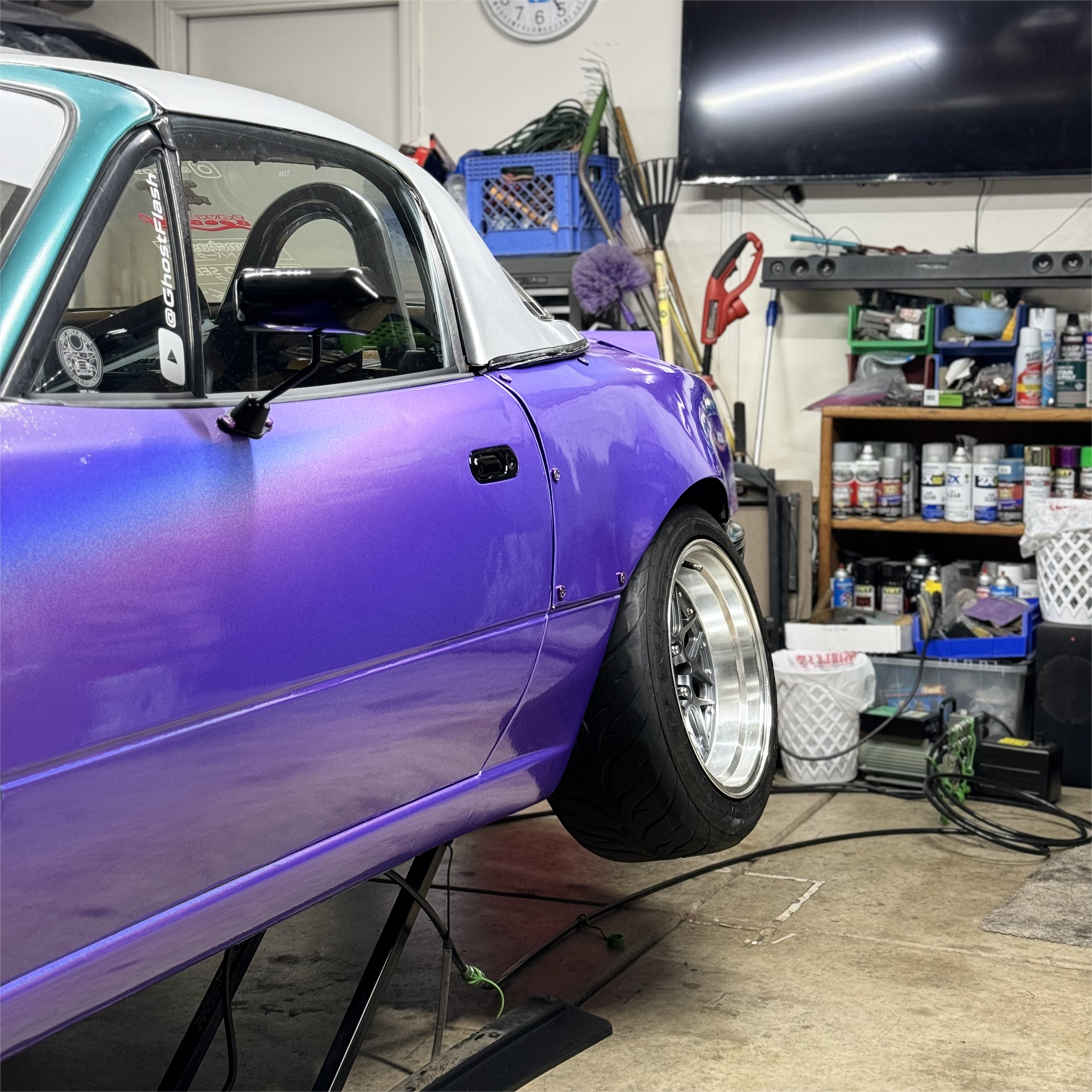 Gloss Metallic Rainbow Laser Purple  Car Vinyl Wrap (Light )