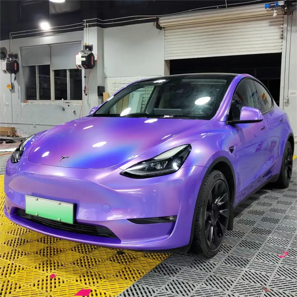 Gloss Metallic Rainbow Laser Purple Car Vinyl Wrap