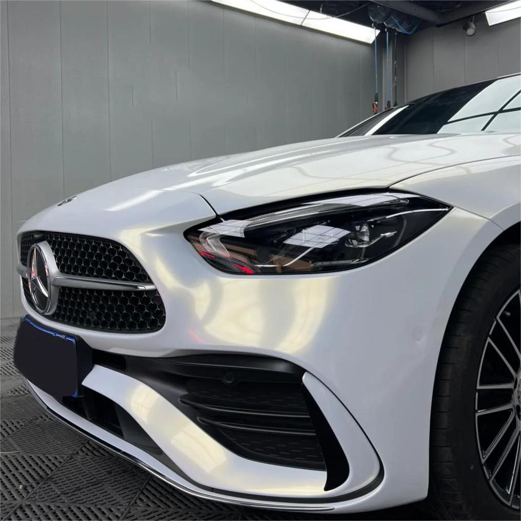 Gloss Metallic Chameleon Gold White Car Vinyl Wrap Audi PET