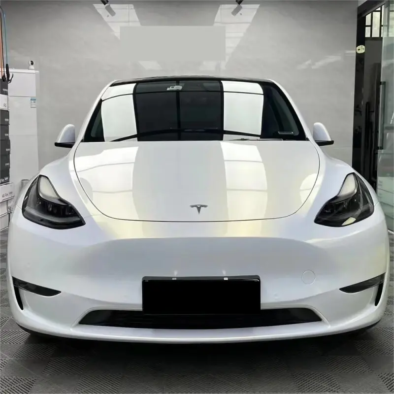 Gloss Metallic Chameleon Gold White Car Vinyl Wrap Audi PET