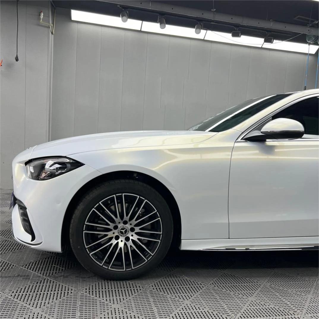 Gloss Metallic Chameleon Gold White Car Vinyl Wrap Audi PET