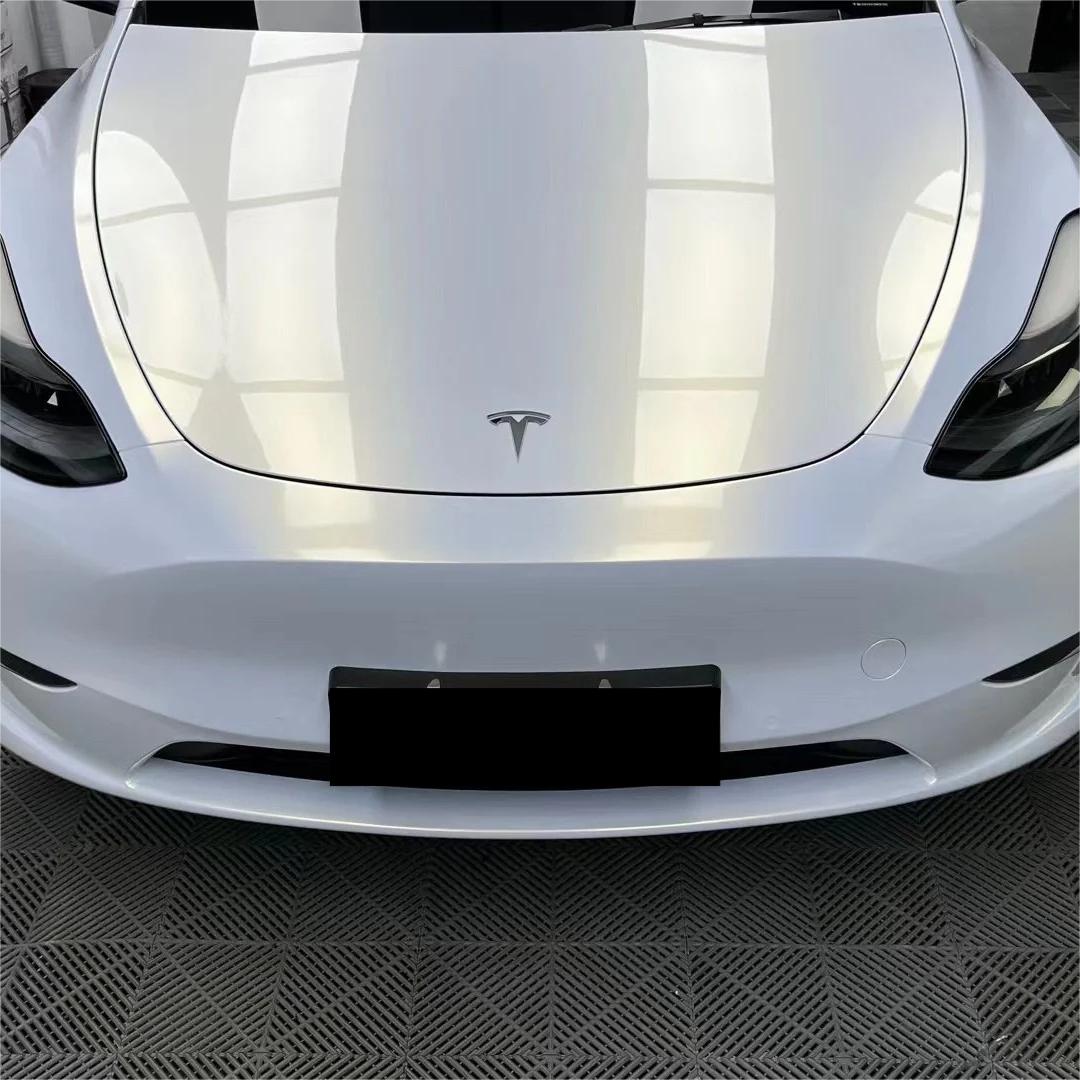 Gloss Metallic Chameleon Gold White Car Vinyl Wrap Audi PET