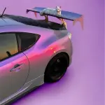 Gloss Metallic Chameleon Candy Grey Purple Car Vinyl Wrap PET