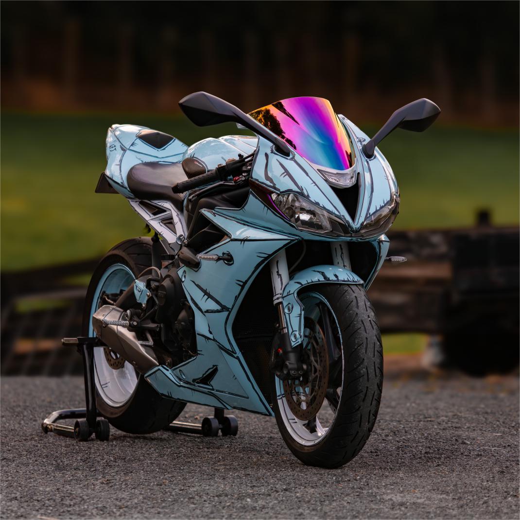 Gloss Ice Blue Car Vinyl Wrap PET