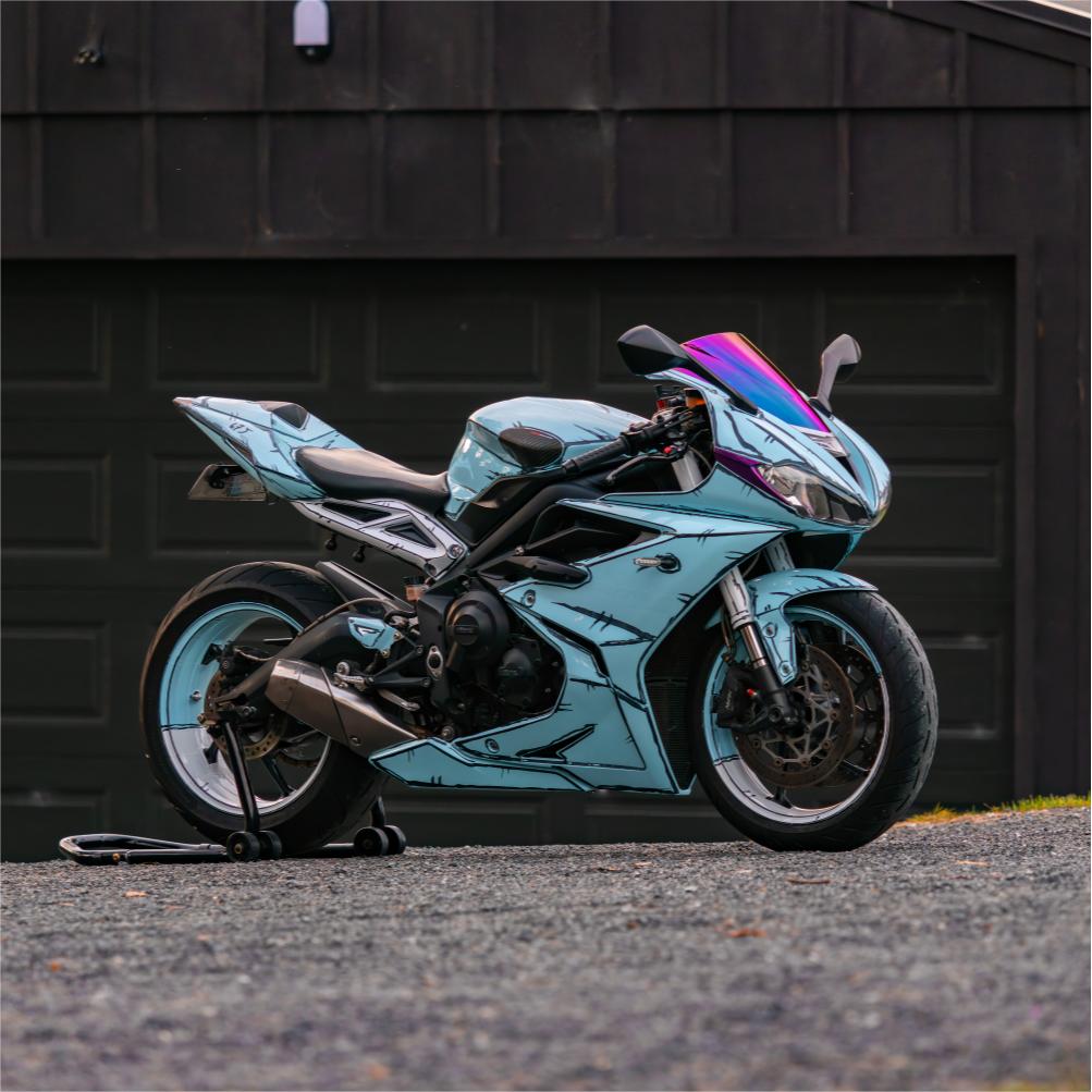 Gloss Ice Blue Car Vinyl Wrap PET