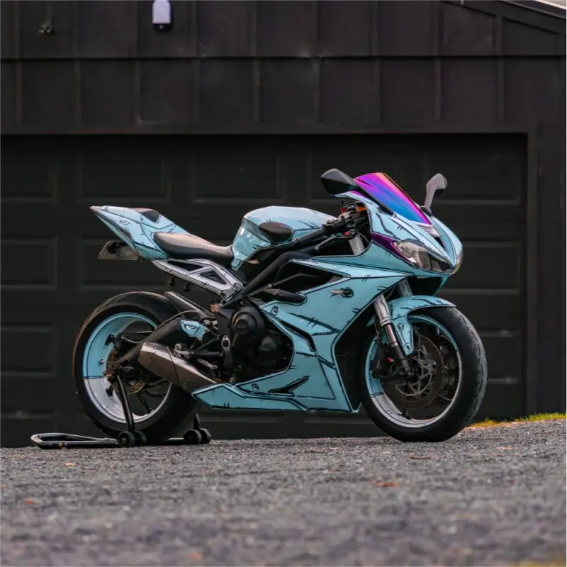 Gloss Light Blue Car Vinyl Wrap