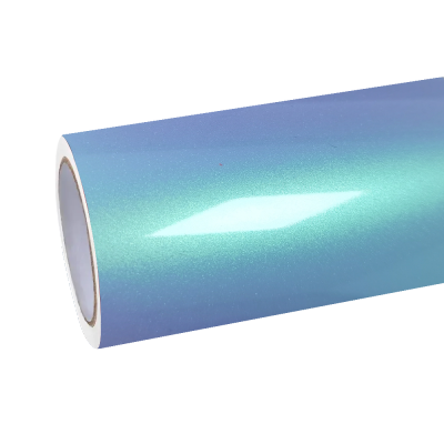 Gloss Metallic Chameleon Green Blue Car Vinyl Wrap 01