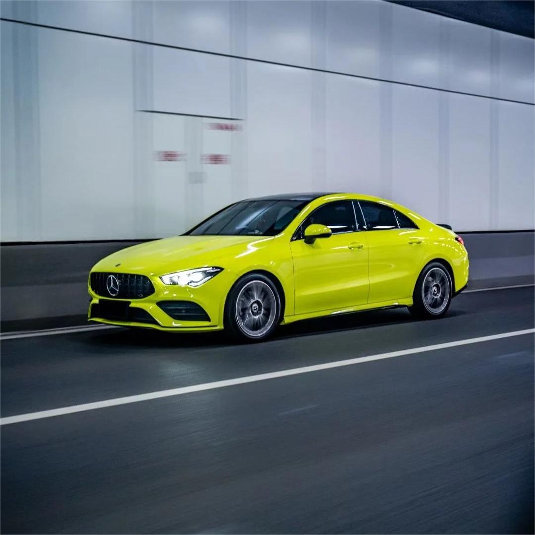 Gloss Acid Green Car Vinyl Wrap PET