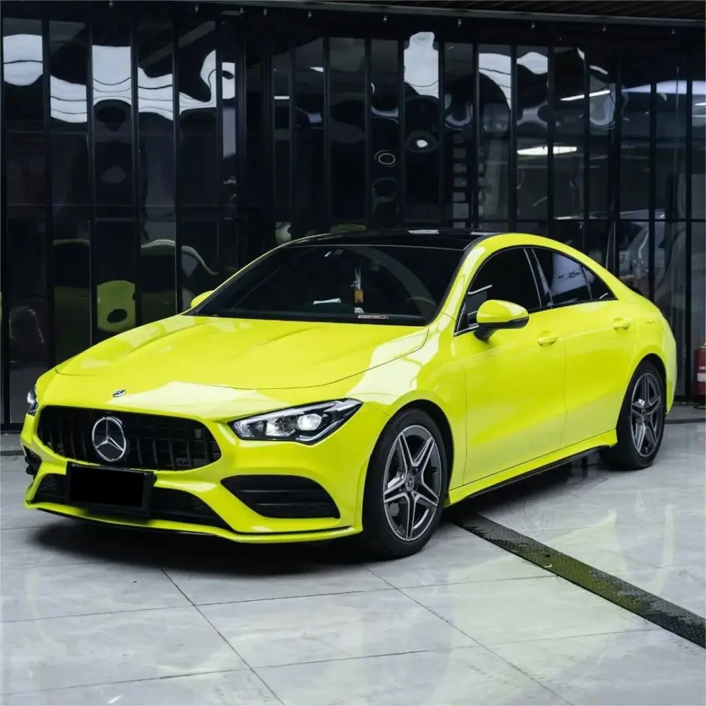 Gloss Acid Green Car Vinyl Wrap PET