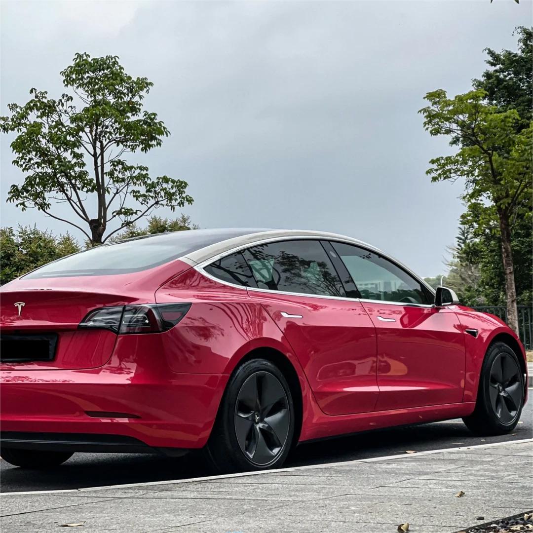 Gloss Strawberry Red Car Vinyl Wrap Sale