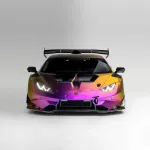 Gloss Metallic Chameleon Yellow Purple Car Vinyl Wrap PET