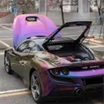 Gloss Metallic Chameleon Yellow Purple Car Vinyl Wrap PET