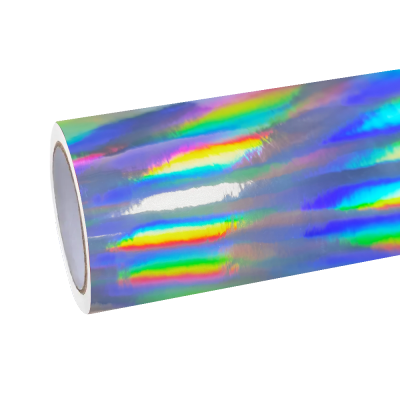 Gloss Silver Holographic Chrome Laser Car Vinyl Wrap PET 01