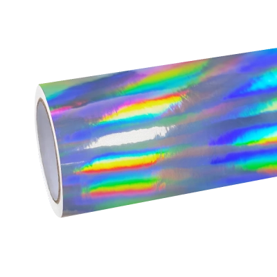 Gloss Silver Holographic Chrome Laser Car Vinyl Wrap PET 01