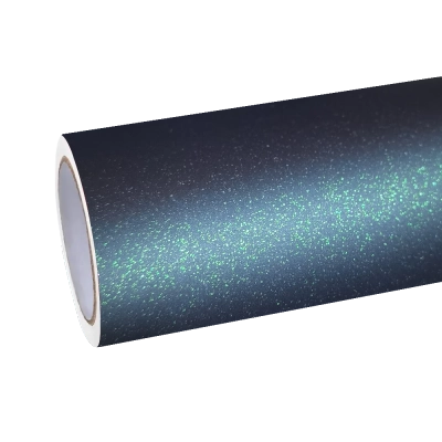 Matte Metallic Diamond Green Black Car Vinyl Wrap  01