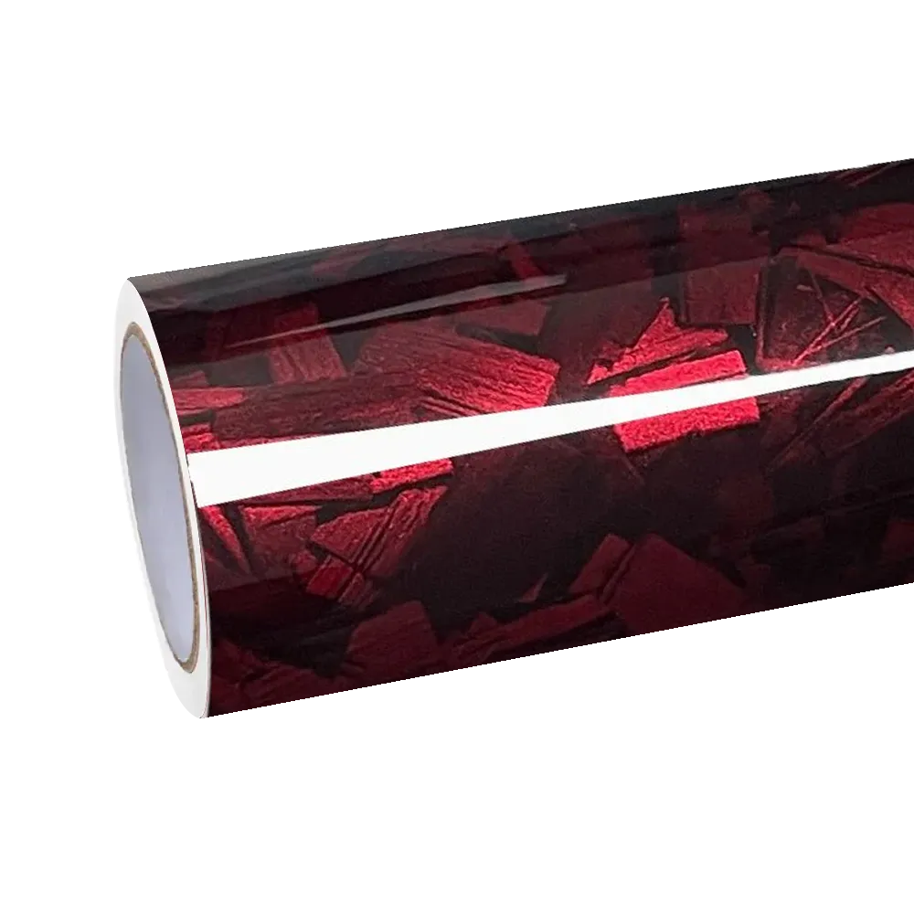 Gloss Red Forged Carbon Car Vinyl Wrap PET | Red Carbon Fiber Wrap