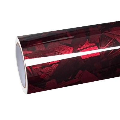 Gloss Red Forged Carbon Car Vinyl Wrap PET 01