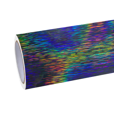 Gloss Black Holographic Chrome Laser Car Vinyl Wrap 01