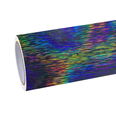 Gloss Black Holographic Chrome Laser Car Vinyl Wrap 01