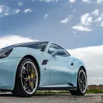 Gloss Baby Blue Car Vinyl Wrap PET