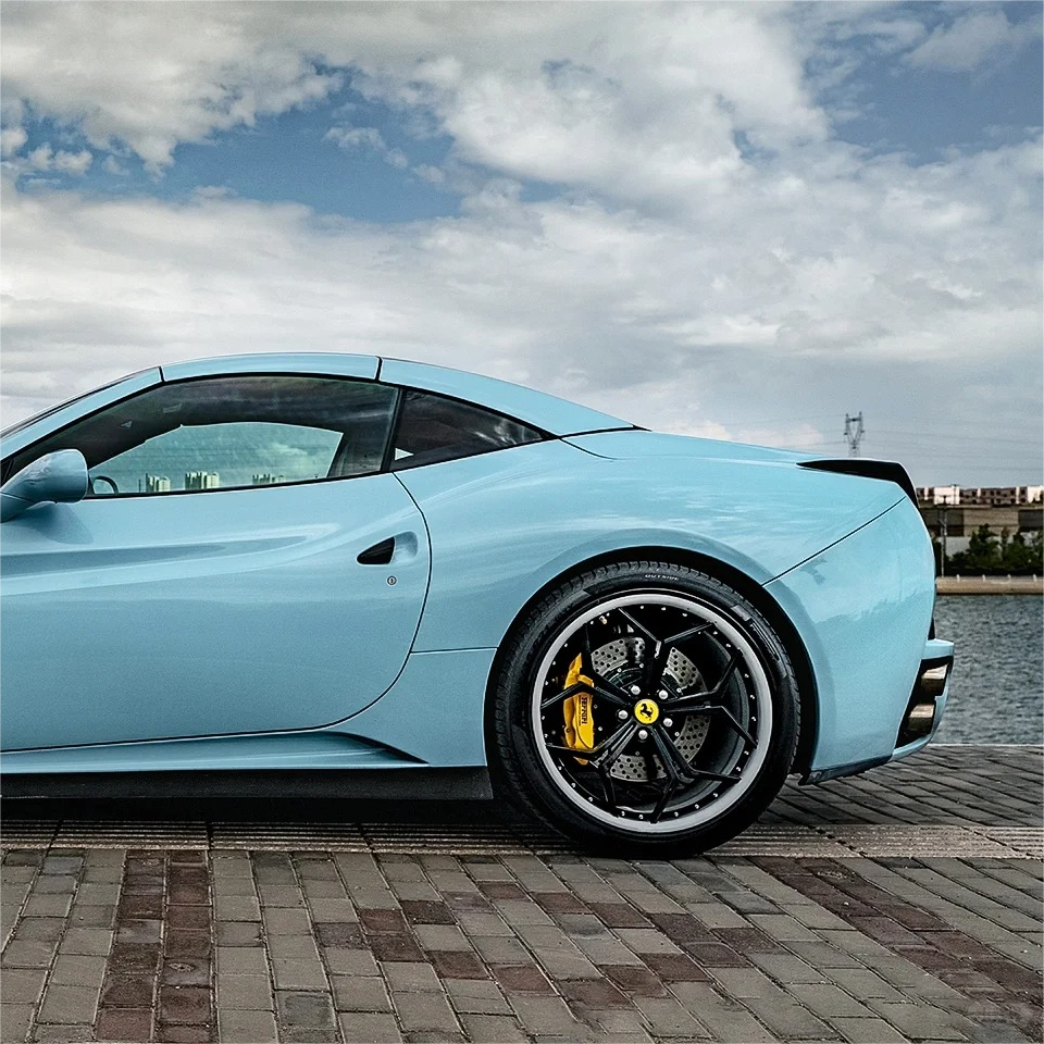 Gloss Baby Blue Car Vinyl Wrap PET