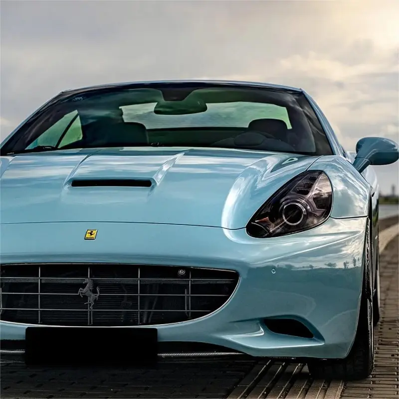 Gloss Baby Blue Car Vinyl Wrap PET