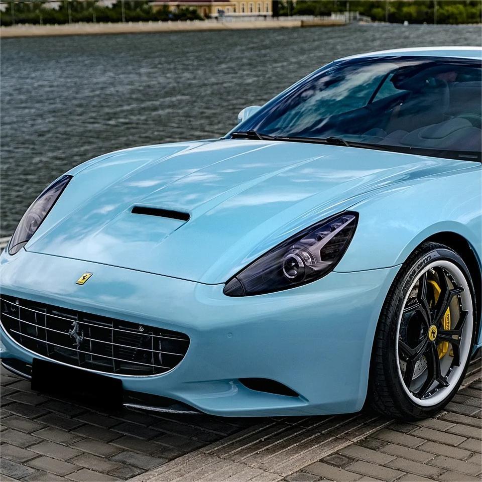 Gloss Baby Blue Car Vinyl Wrap PET