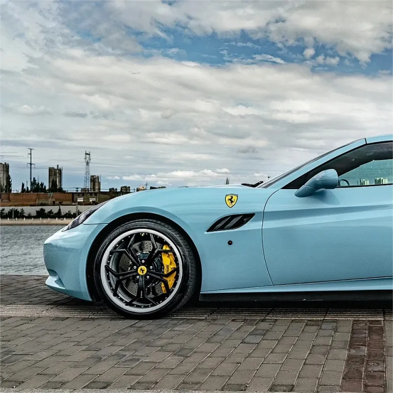 Gloss Baby Blue Car Vinyl Wrap PET