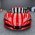 Gloss Ferrari Red Car Vinyl Wrap Sale